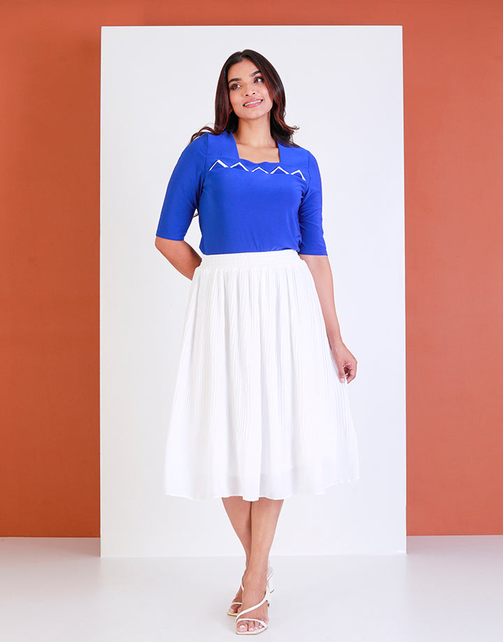 Square Neck Top with ¾ Sleeves