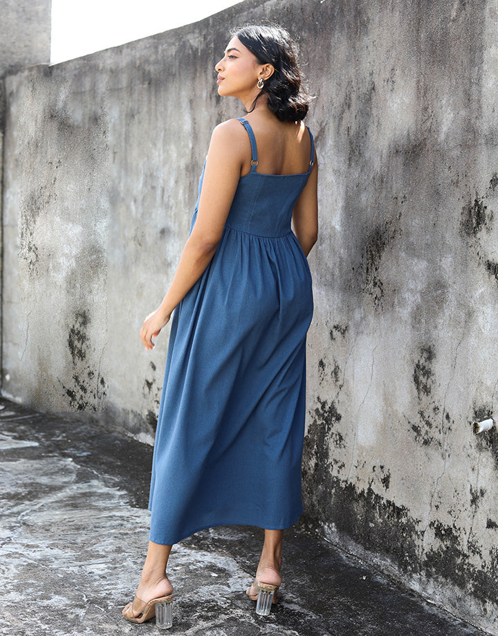 Strappy Midi Dress with Pockets