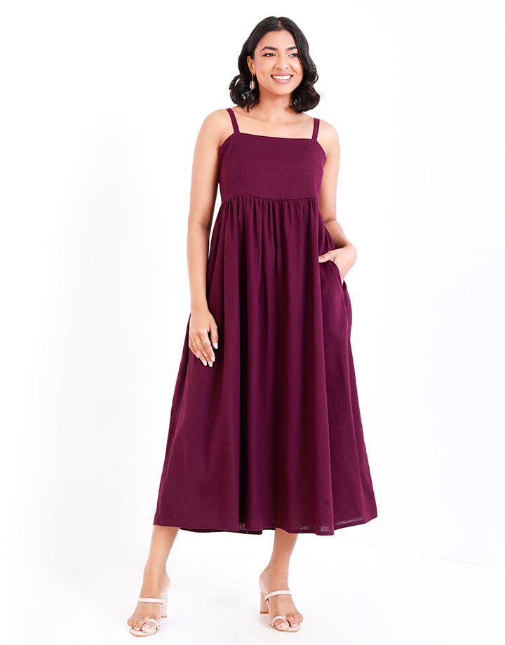 Strappy Midi Dress with Pockets