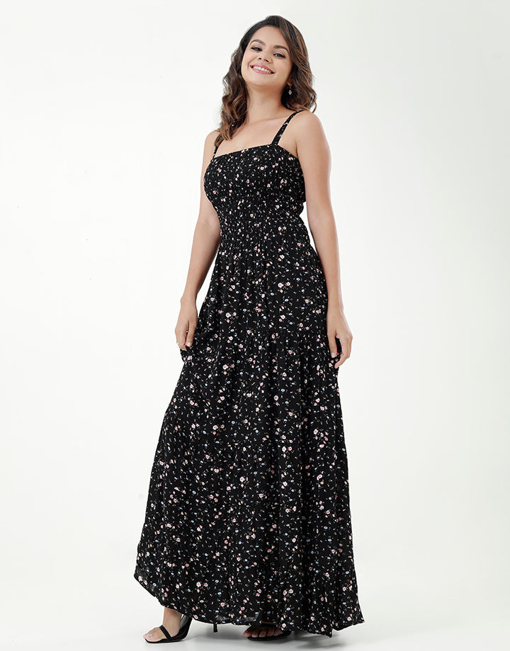 Strappy Smocked Maxi Dress