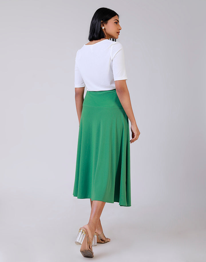 Stretch Flared Hip Skirt