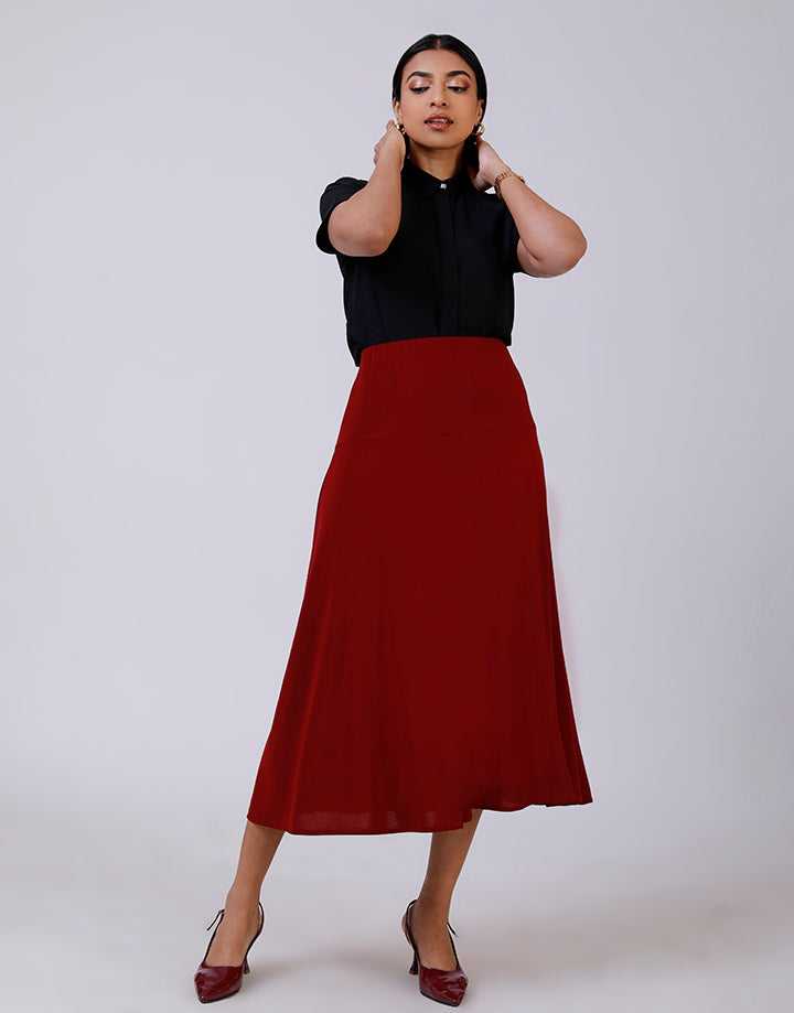 Stretch Flared Hip Skirt