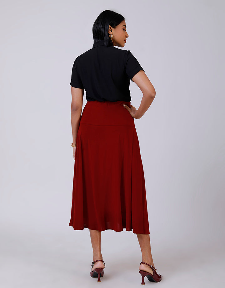 Stretch Flared Hip Skirt