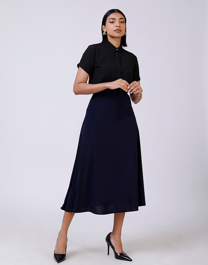 Stretch Flared Hip Skirt