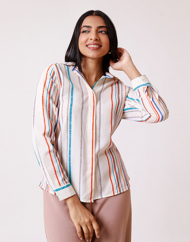 Striped Long Sleeve Blouse