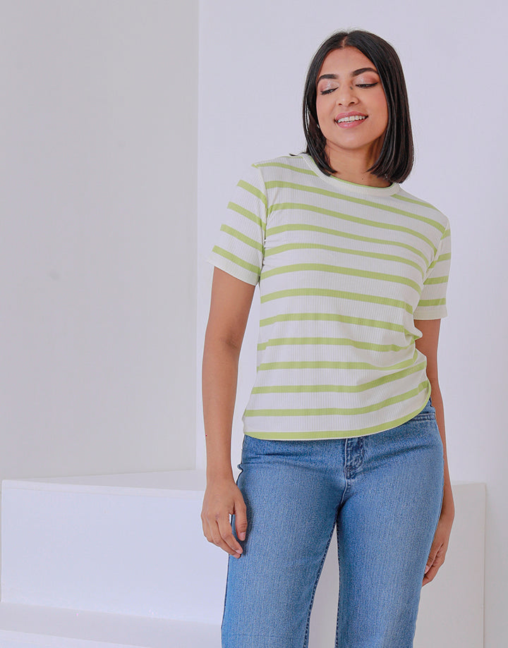 Striped Round Neck T-Shirt