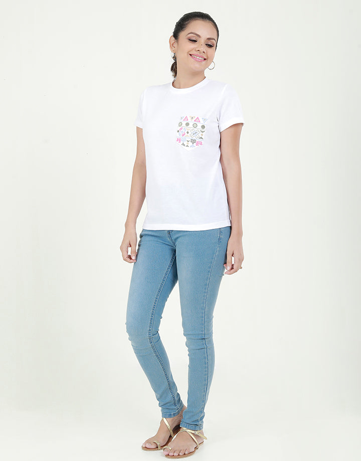 T-Shirt with Printed Patch Pocket
