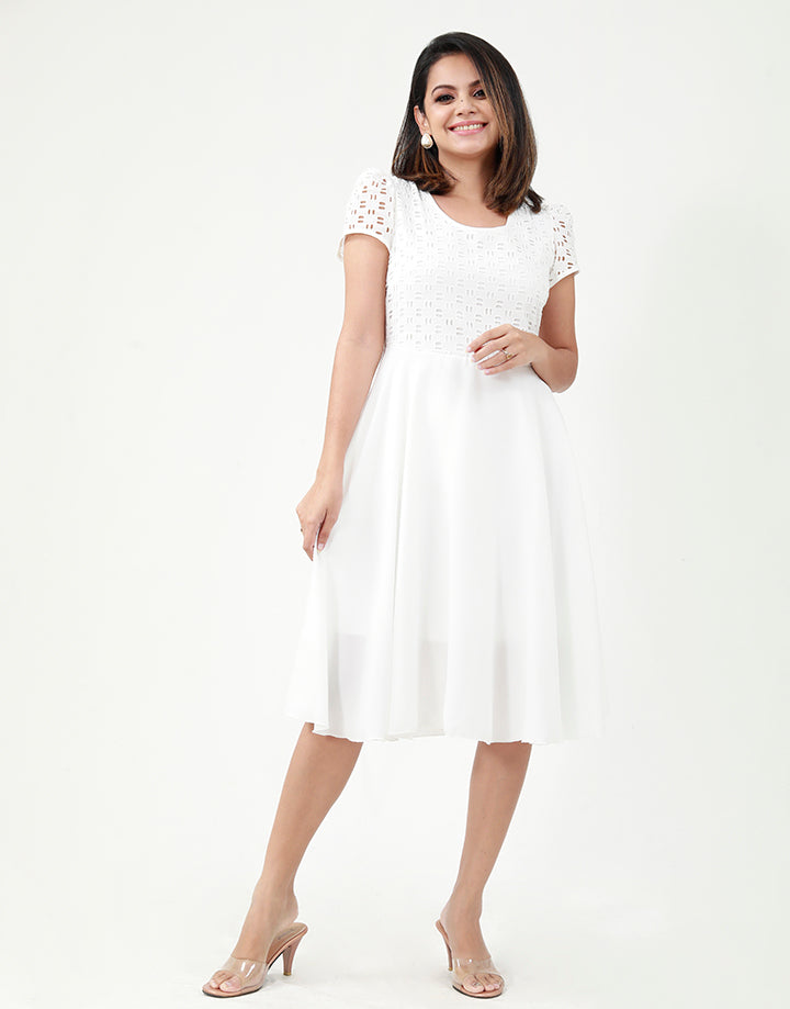 A line shop dress white