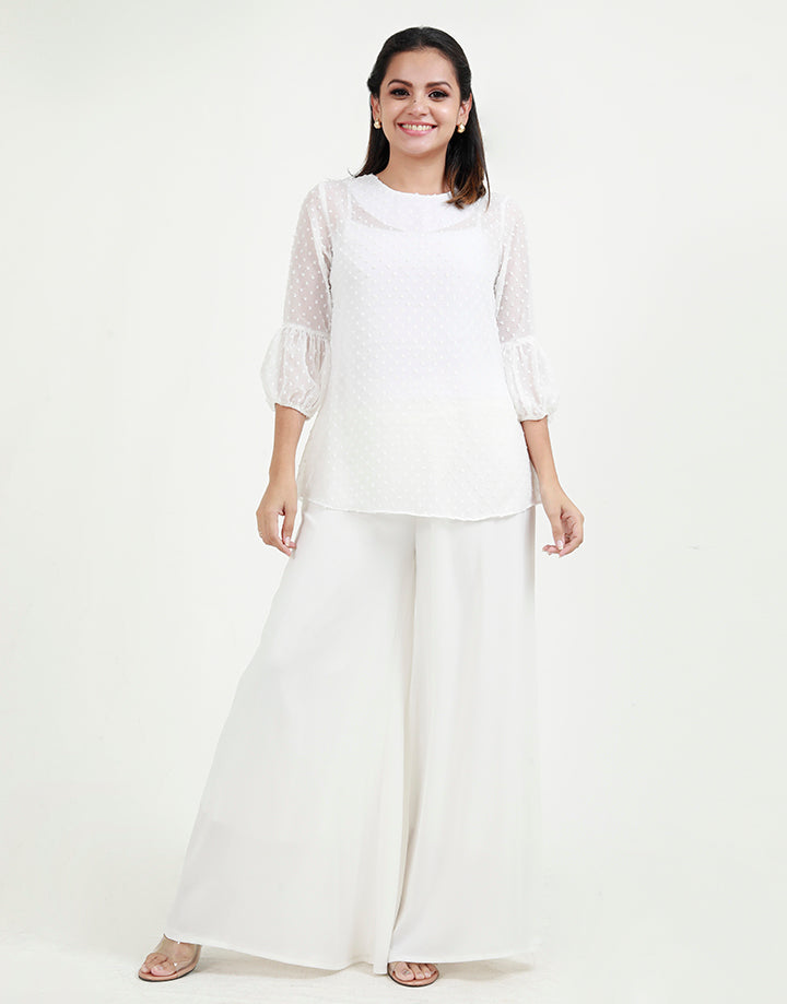 White Blouse with Bishop Sleeves