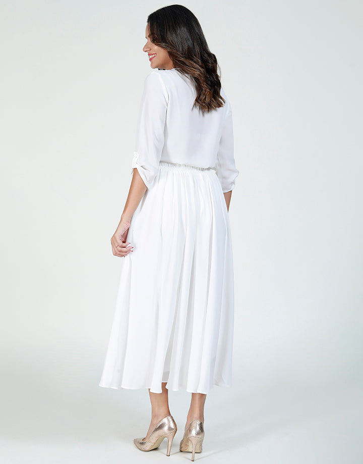 White Flared Skirt