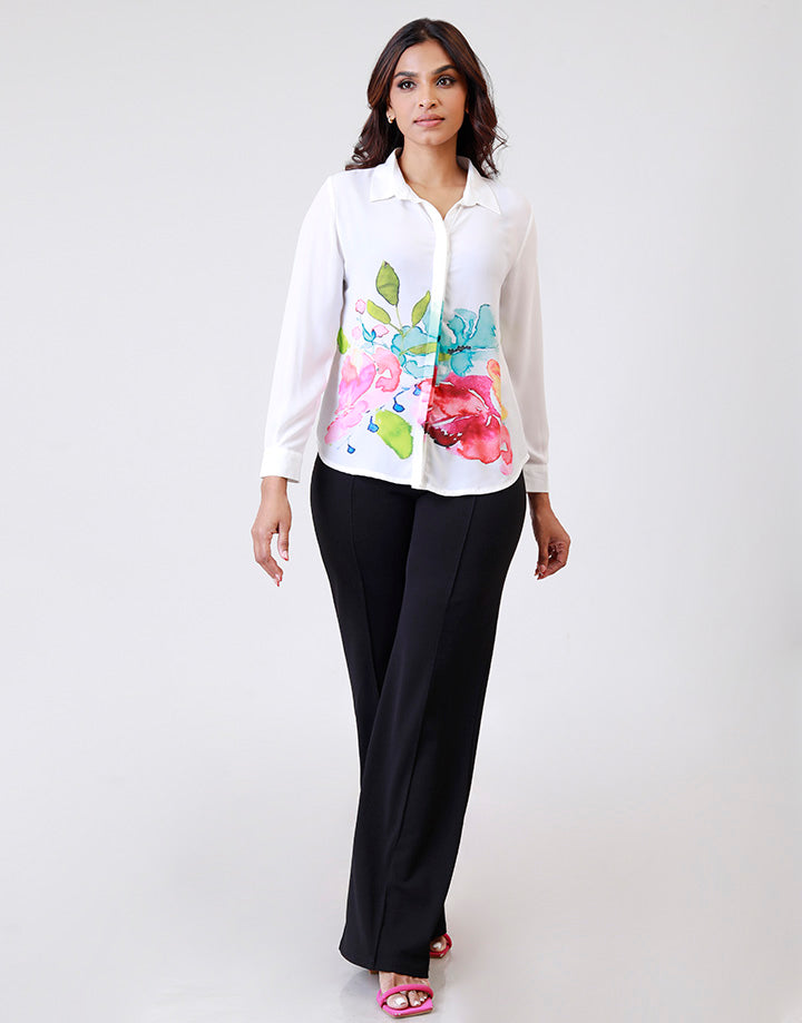 White Shirt Blouse Sublimation Print