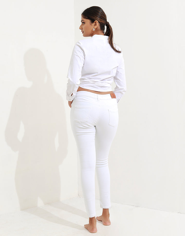 Reviz White Skinny Jeans with Pockets