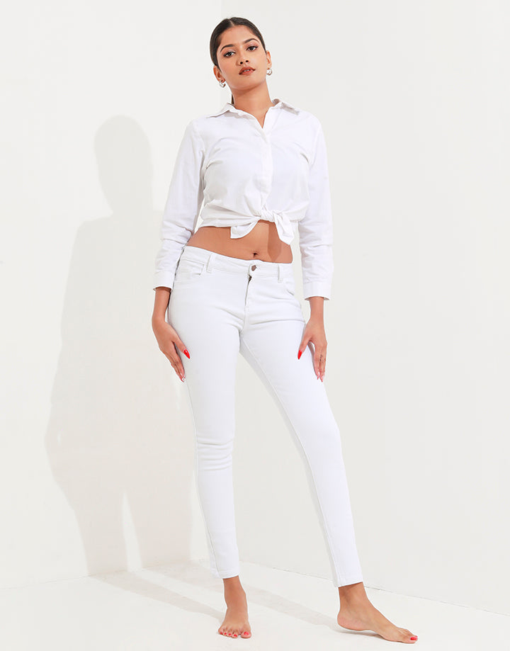 Reviz White Skinny Jeans with Pockets