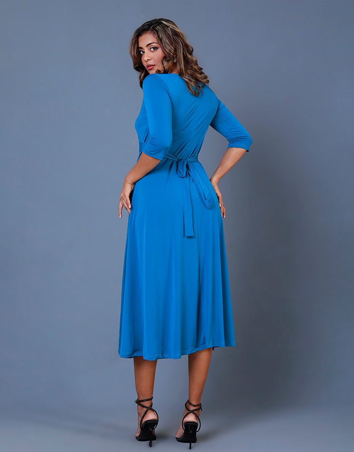 Wrap Dress with ¾ Sleeves