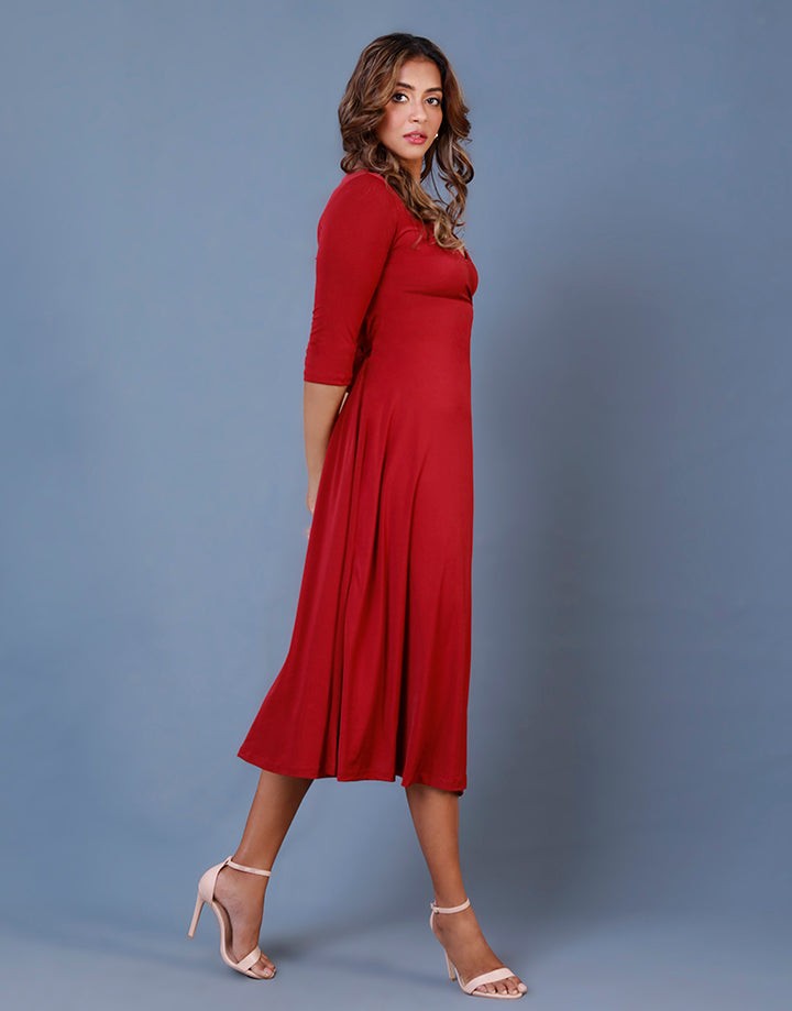 Wrap Dress with ¾ Sleeves