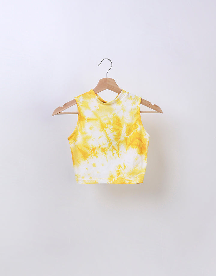 High Neck Crop Top with Sleeveless