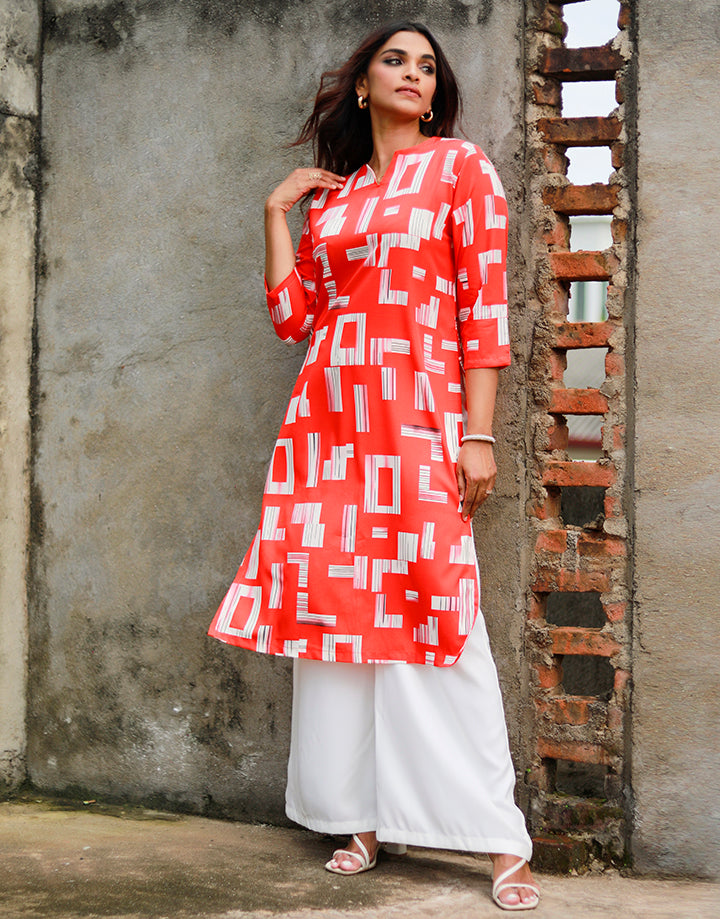 Midi Length Kurtha with ¾ Sleeves