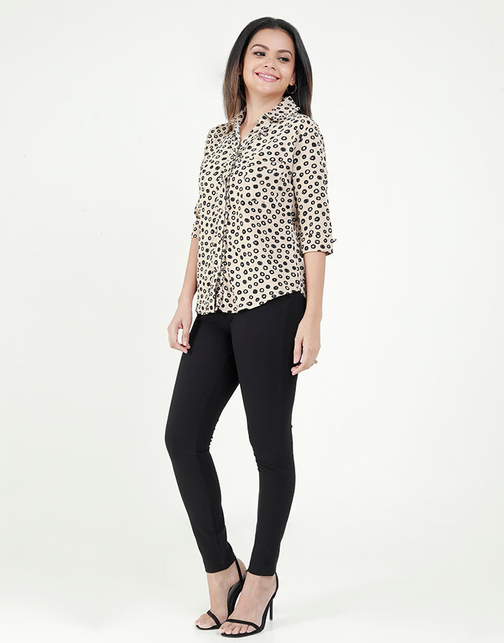 ¾ Sleeves Blouse with Collar