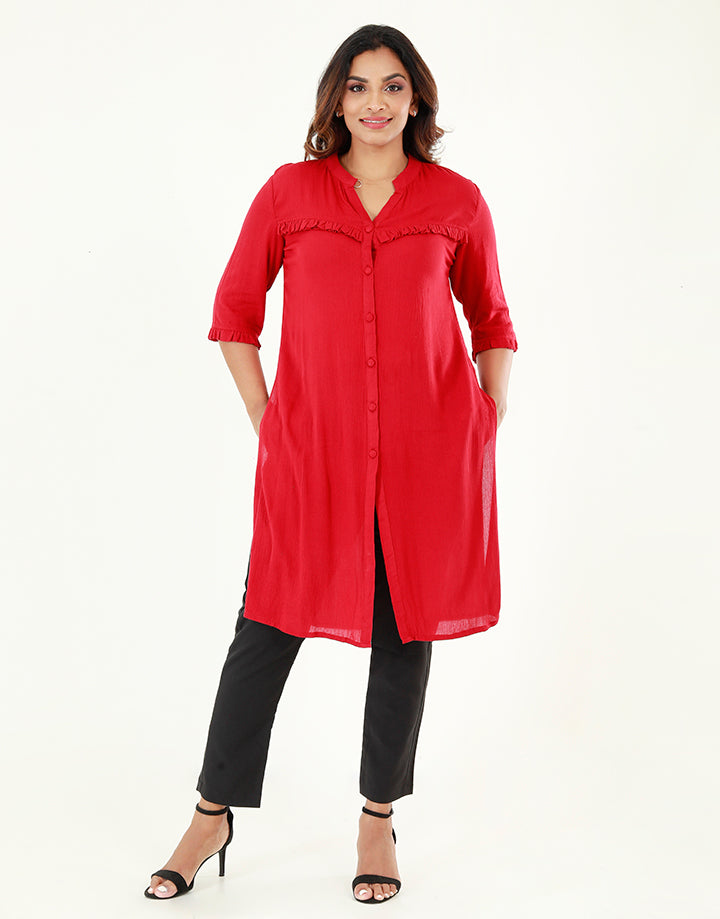 ¾ Sleeves Kurtha with Buttons