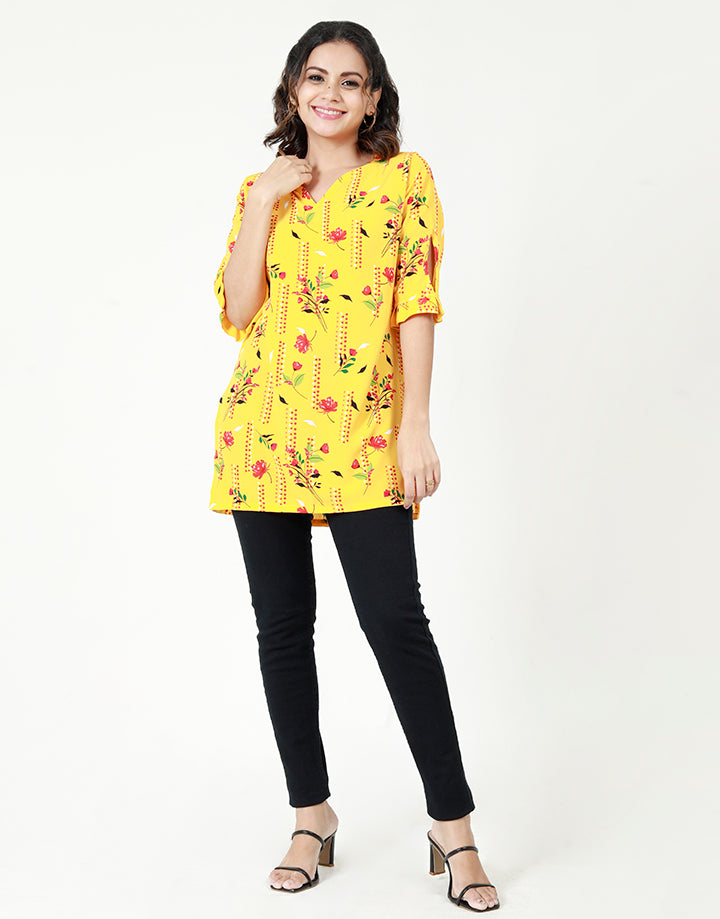¾ Sleeves Kurtha with Sweetheart Neck Line