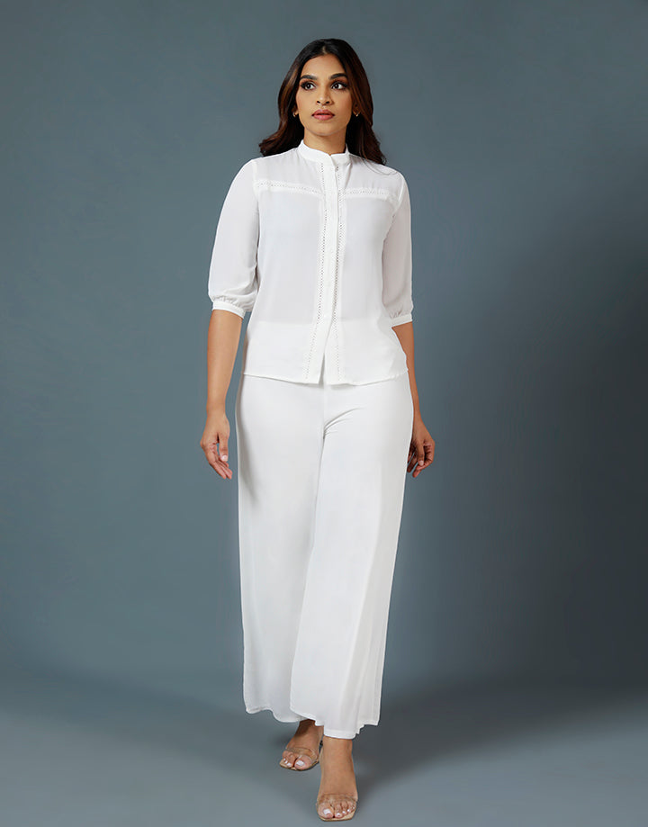 White Palazzo Pant with Lining