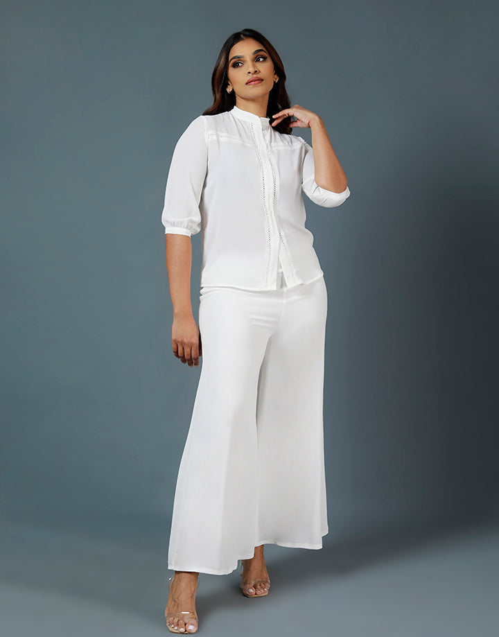 White Palazzo Pant with Lining