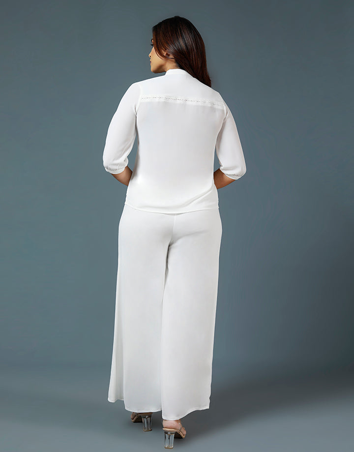 White Palazzo Pant with Lining