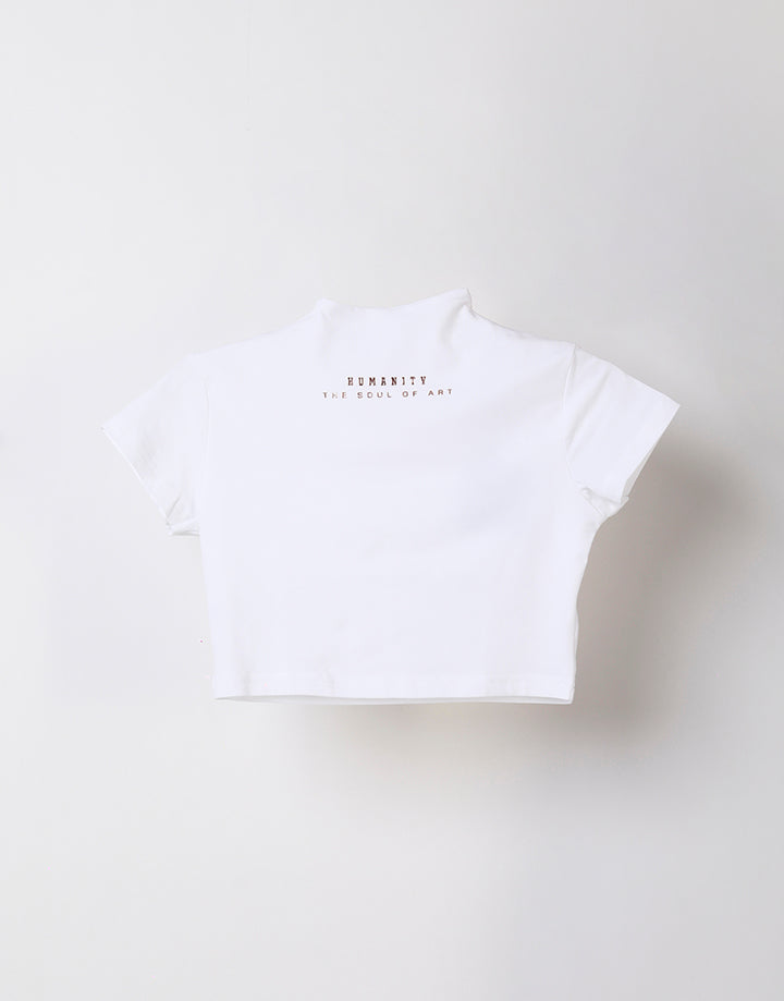 High Neck Crop Tee