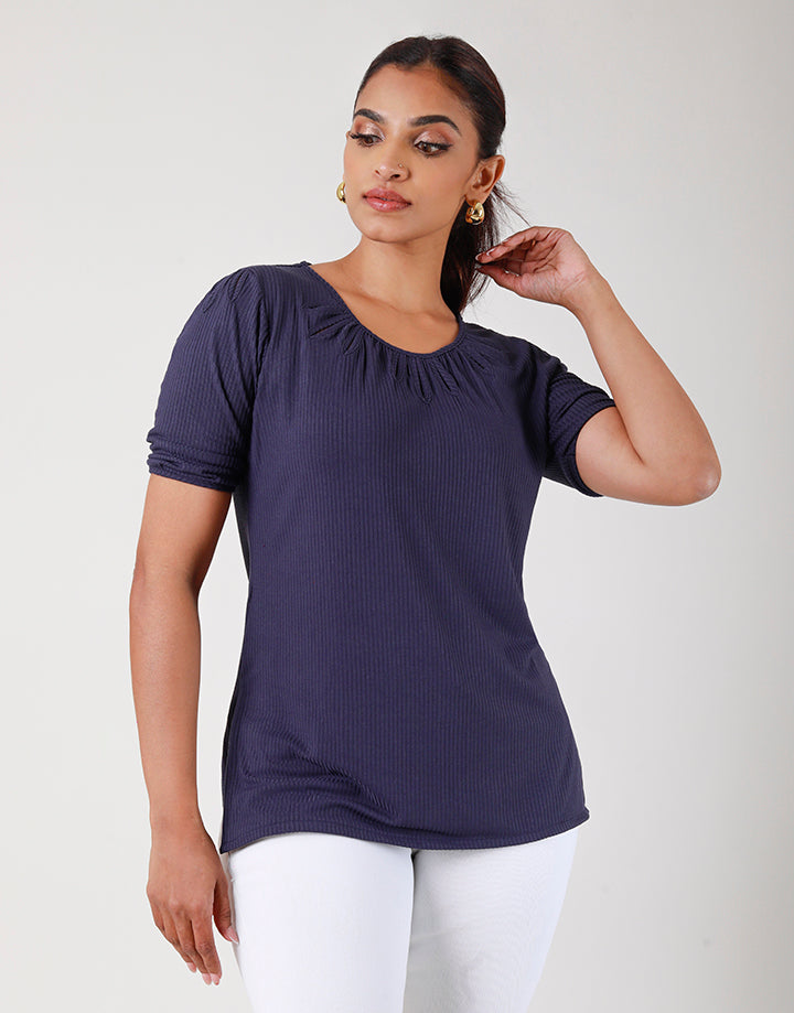 Keyhole Detailed Rib Top