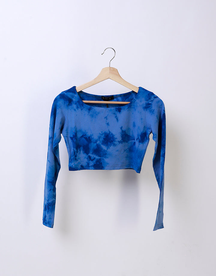 Printed Long Sleeves Crop Top