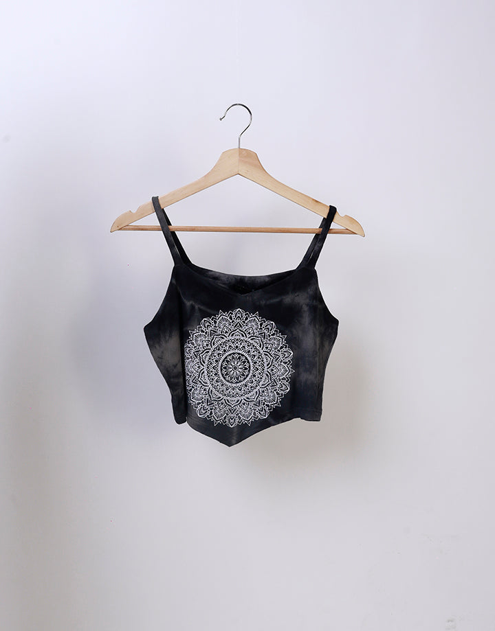 Printed Strappy Crop Top