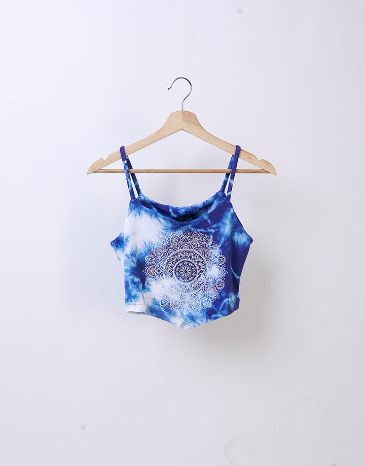 Printed Strappy Crop Top