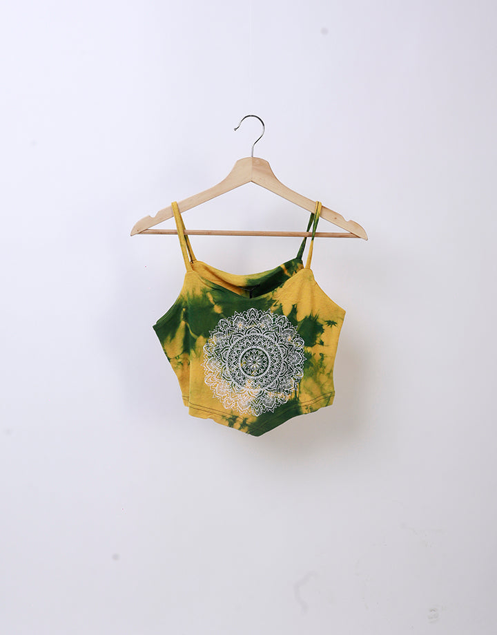 Printed Strappy Crop Top