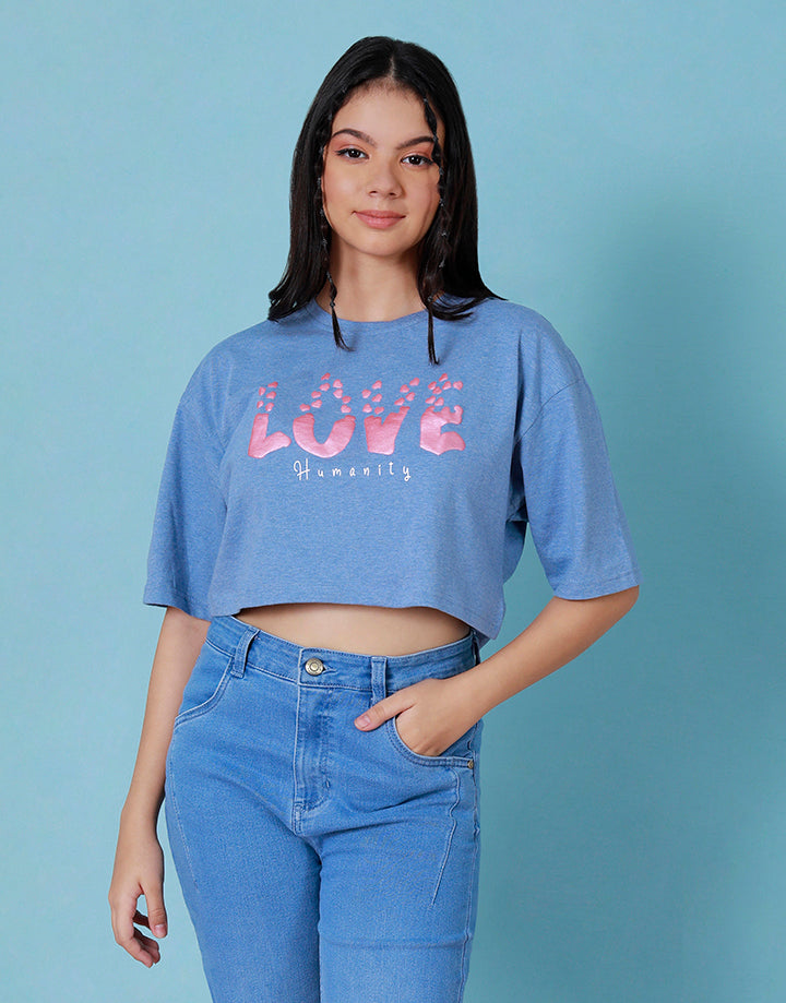 Screen Print Crop T-Shirt