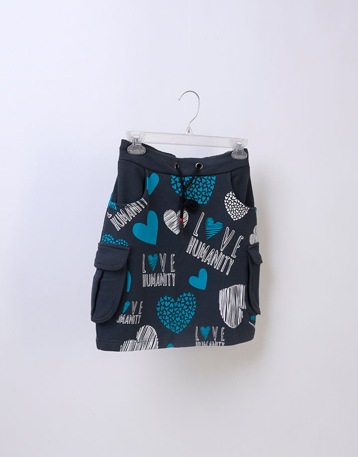 Printed Mini Skirt with Pockets