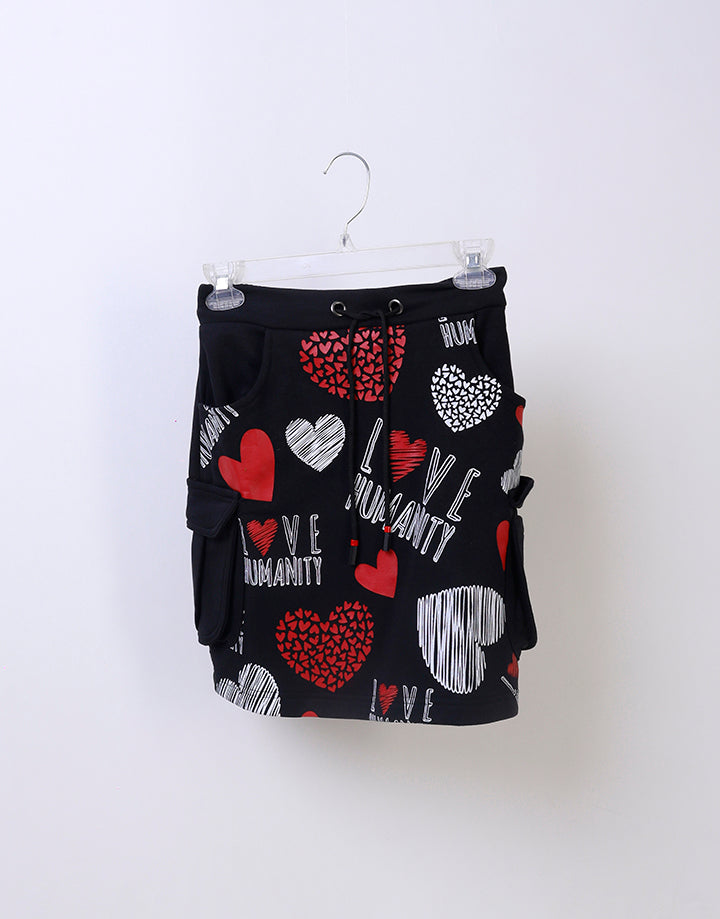 Printed Mini Skirt with Pockets