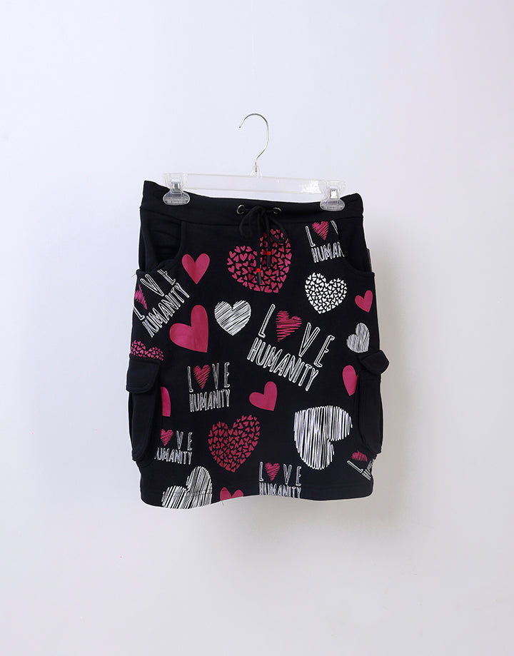 Printed Mini Skirt with Pockets