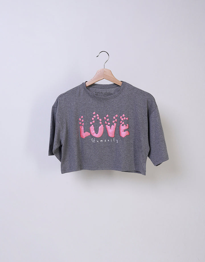 Screen Print Crop T-Shirt