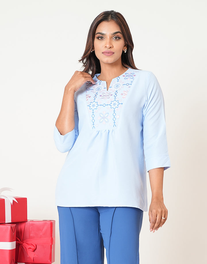 ¾ Sleeves Kurtha with Embroidery