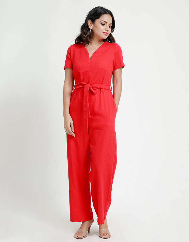 Zip Up Jumpsuit with Pockets