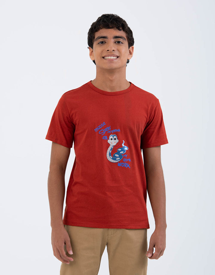 Moose Boys Graphic Printed Crew Neck T-Shirt