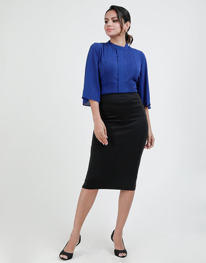 Bell Sleeves Blouse with Pintucks