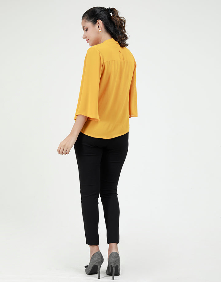Bell Sleeves Blouse with Pintucks