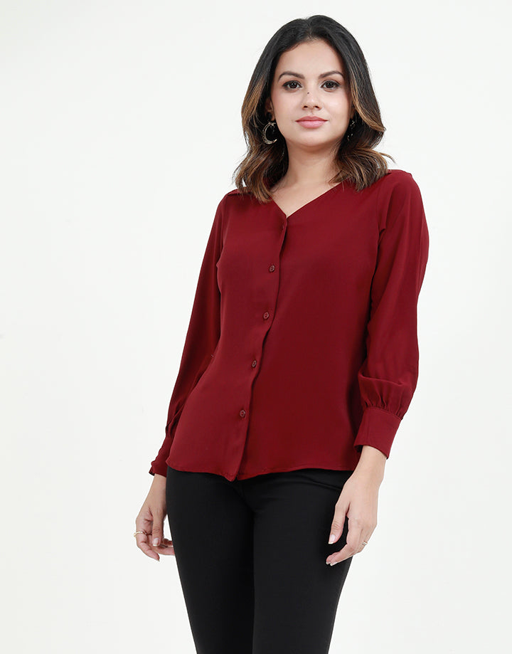 Button Down Blouse In Long Sleeves