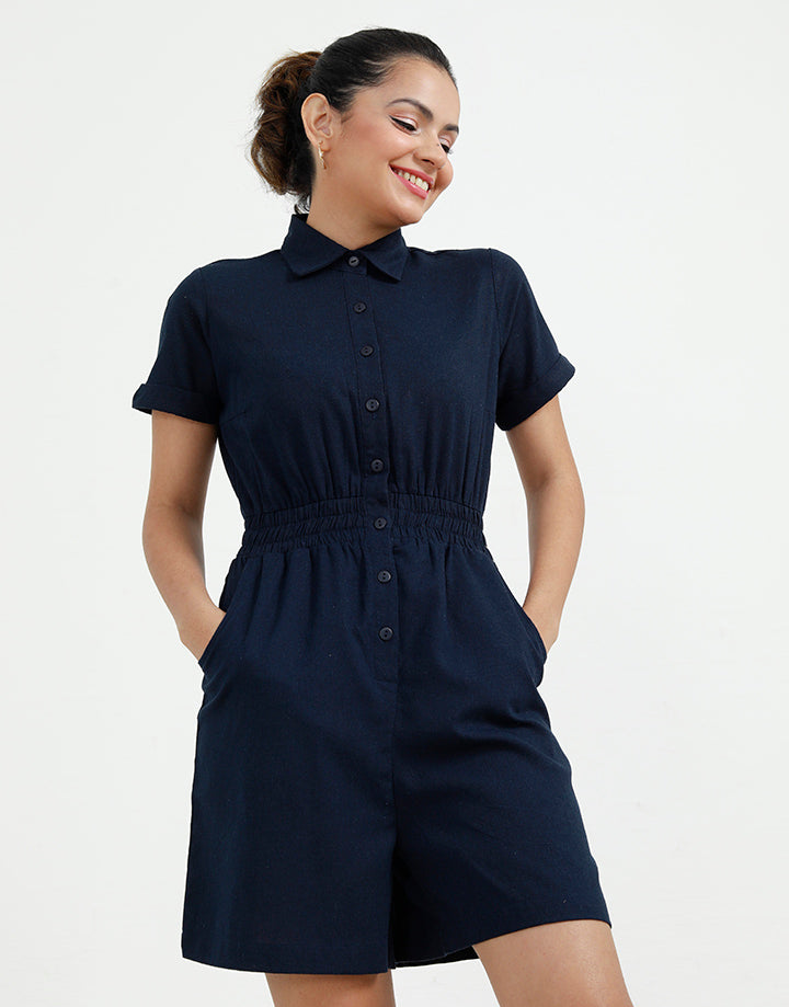 Button Down Playsuit with Pockets