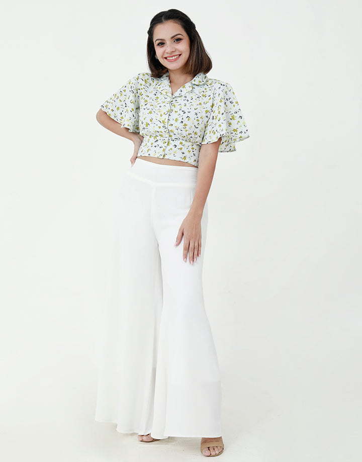 Crop Top with Flared Sleeves