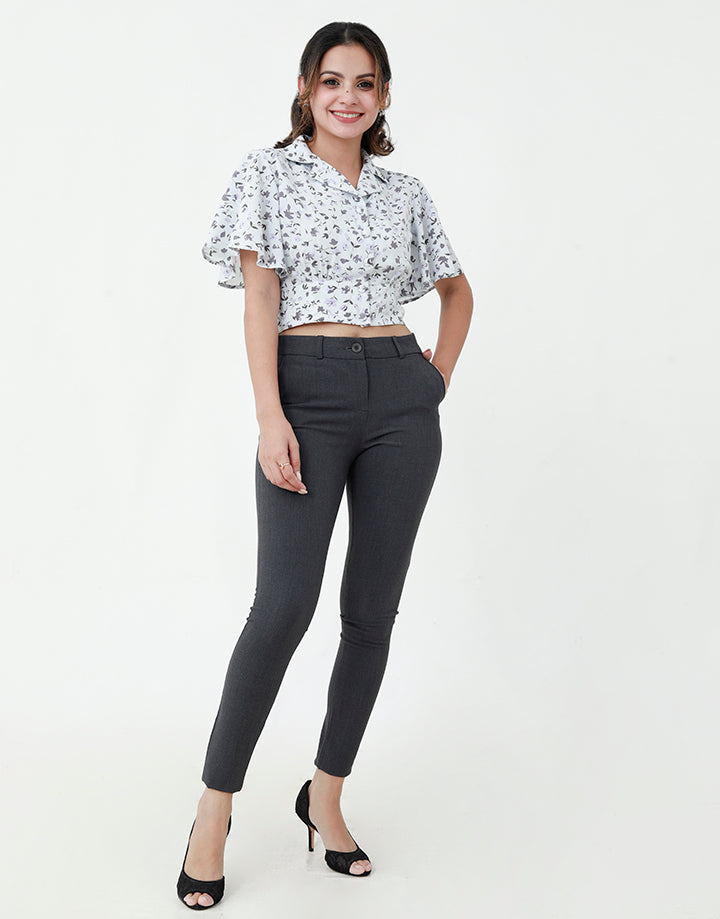 Crop Top with Flared Sleeves