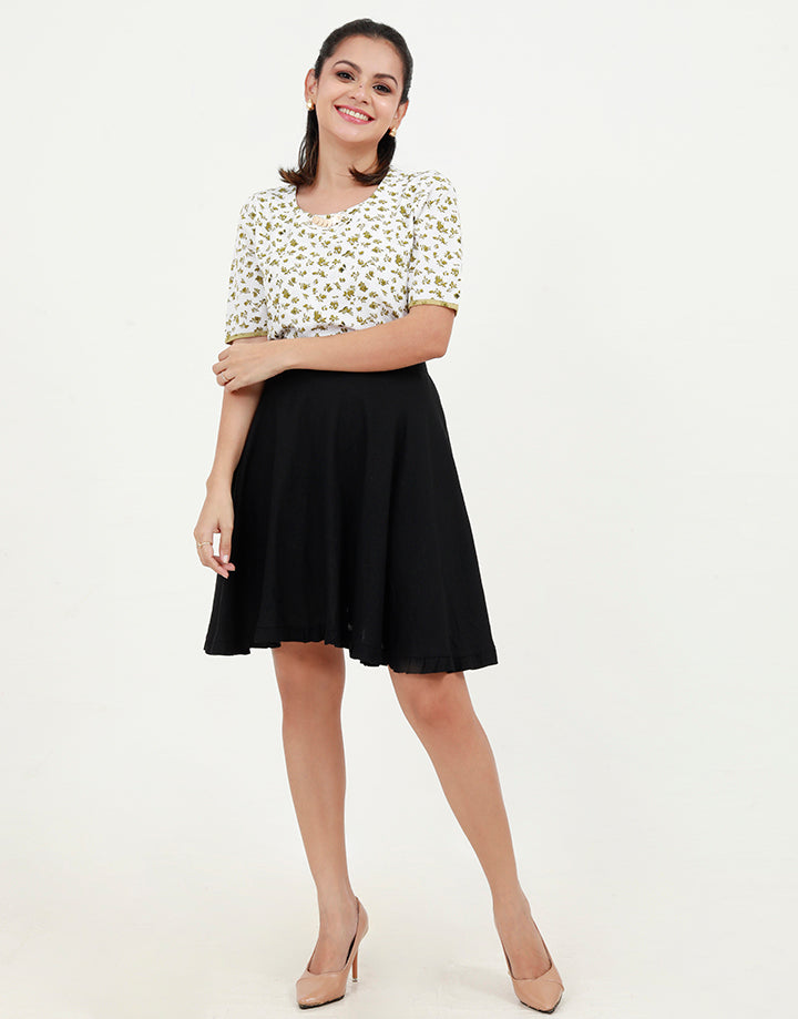 Crossover Blouse With Gold Embellishment