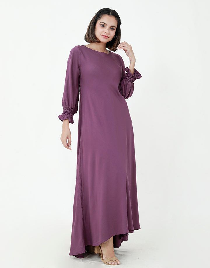 High Low Maxi Dress with Balloon Sleeves