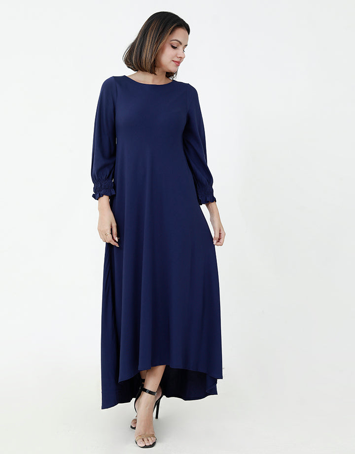 High Low Maxi Dress with Balloon Sleeves
